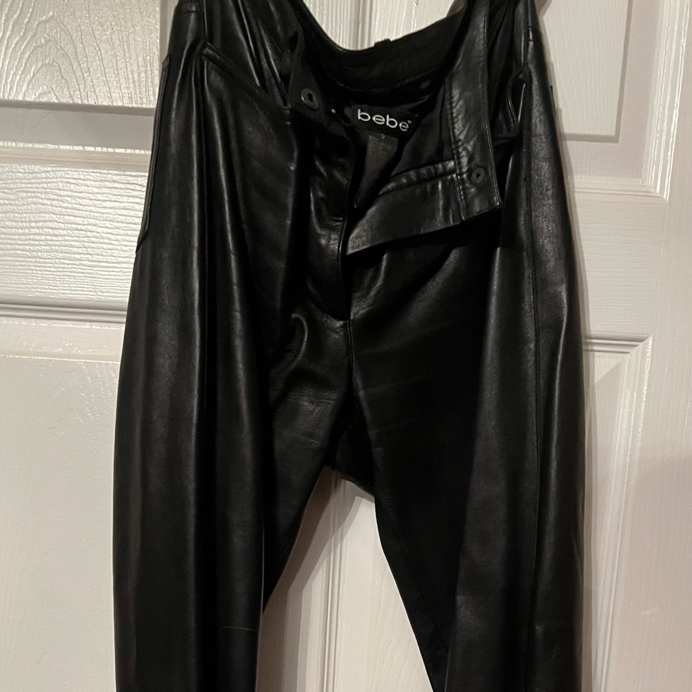 Authentic Bebe black, leather pants
